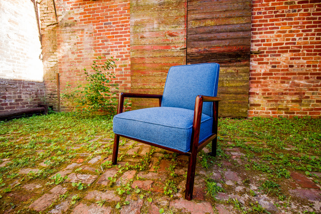 Rental:  Danish Mid-Century Modern Blue Lounge Chair, 1950s