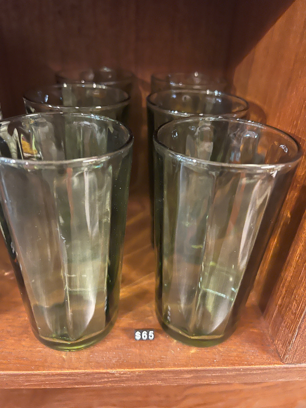 Vintage Tall Glass  Pairs (Green)